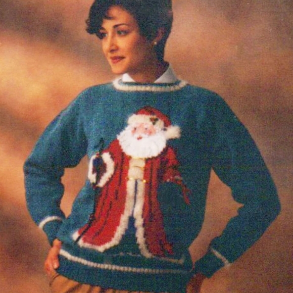 Vintage 1990s Santa Christmas Sweater, Women's Size Small or Medium - Picture 8 of 8